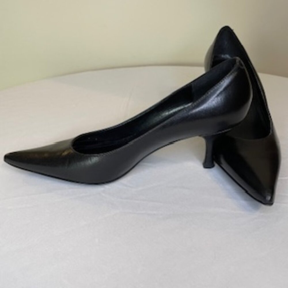 Via Spiga Black Pumps, Mid Heel, 7M, Italian Leather, Excellent Used Condition